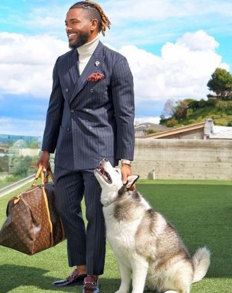 

new arrival stripes suits men 2 pieces double breasted slim fit men's wedding suits blazer groom tuxedo jacket with pants set, White;black