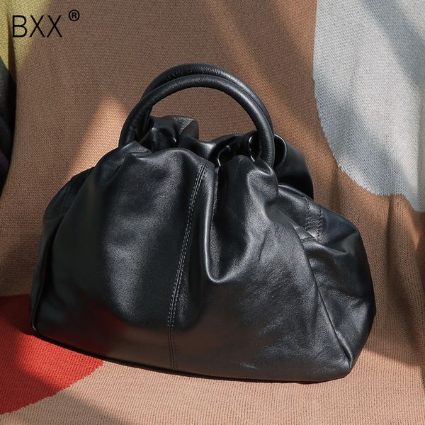 

bxx]genuine leather crossbody bags for women 2020 spring new pleated shoulder messenger shell bag female travel handbags hk900