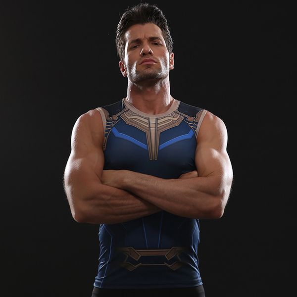 

thanos 3d printed t shirts men 3 compression shirts comics cosplay costume clothes 2018 summer fitness for male, White;black
