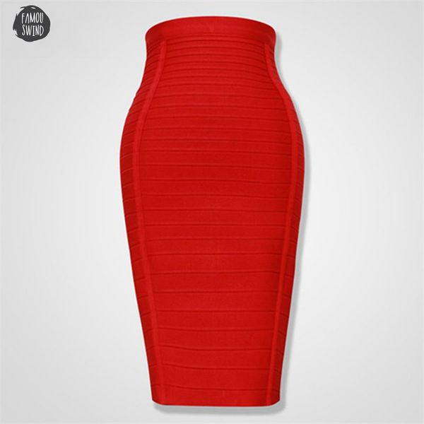 

pencil 2019 skirts women red skirt black orange bodycon bandage blue knee length striped midi skirt club high waist
