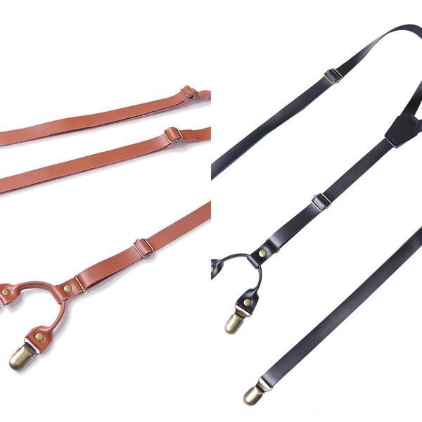

clip jeans belt four-clip jeans belt sling men's and women's narrow leather sling, Black;white