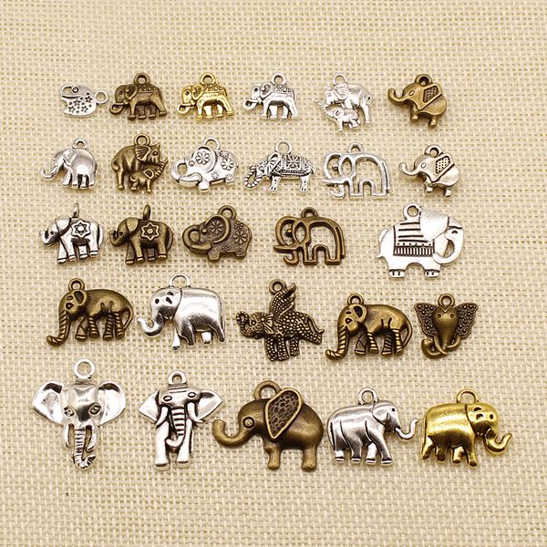 

60 pieces hand made jewelry accessories parts animal elephant hj059, Bronze;silver