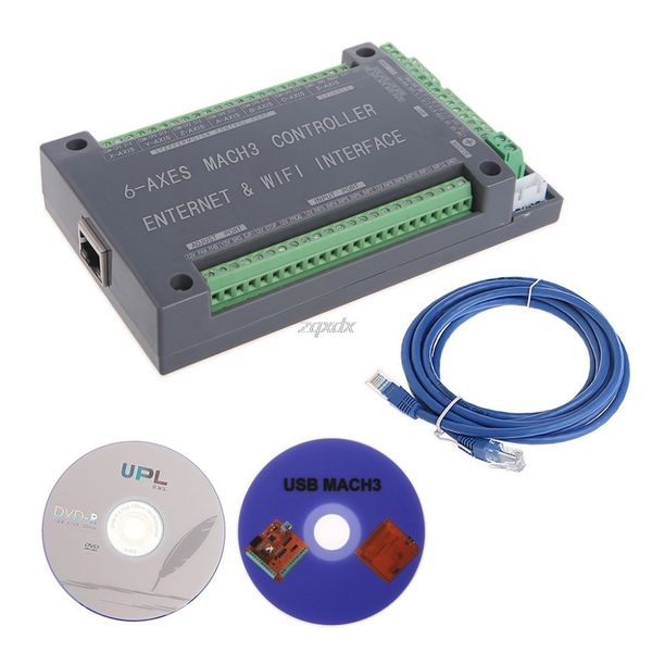 Freeshipping NVUM 6Axis CNC Controller MACH3 Scheda di interfaccia Ethernet per motore passo-passo Z10 Drop ship