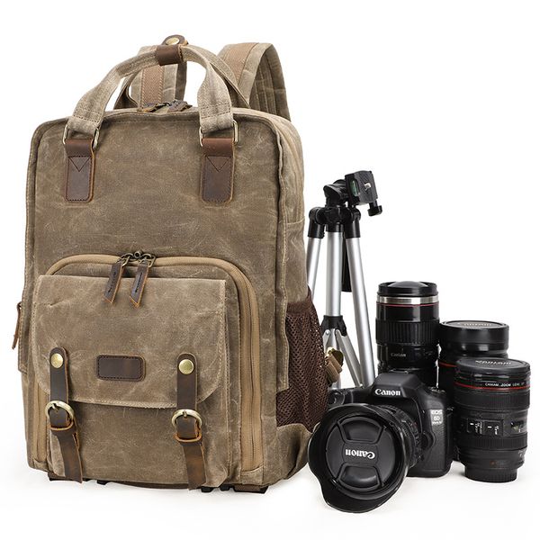 

men women canvas multi-functional camera backpack video digital dslr bag waterproof outdoor camera p bag backbag