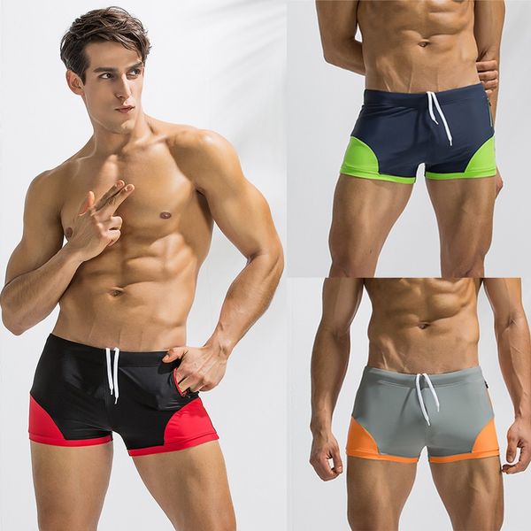 

mens breathable swim trunks pants swimwear shorts slim wear bikini swimsuit men's swimming trunks for swimming sunga masculina