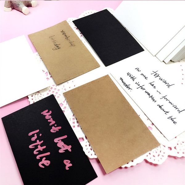 

100pcs/lot students diy blank postcards vintage blank series kraft paper diy greeting card brown white black gift card