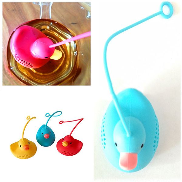 

1pcs чайное ситечко кухонные аксессуары силиконовые чай infuser сыпучие leaf диффузор duck форма многоразовые food grade brewing устройства