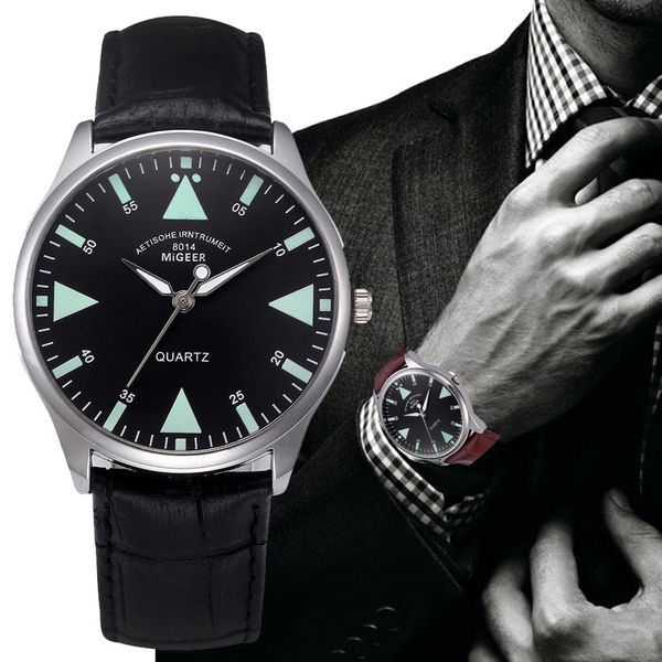 

new men's luxury business watch retro stylish design elegant quartz wristwatches leather band analog alloy wrist watch relogio, Slivery;brown