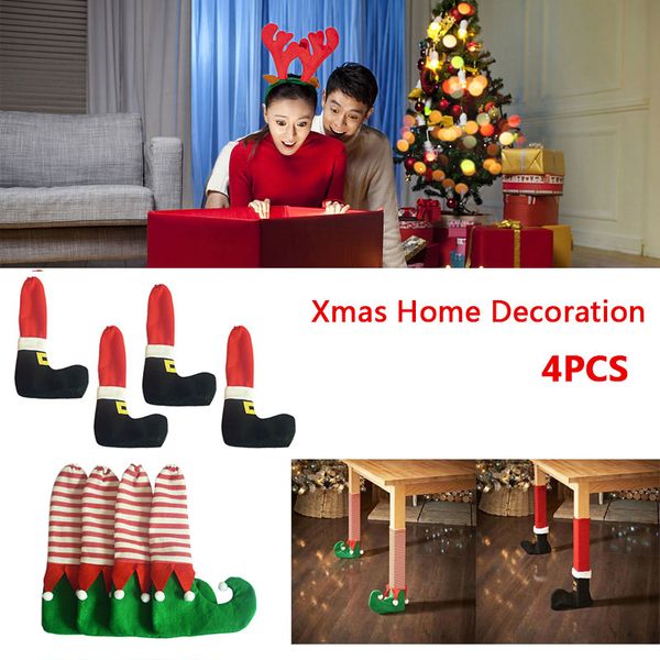 

4pcs christmas chair table leg socks bag prevent scraping decorations cute gift