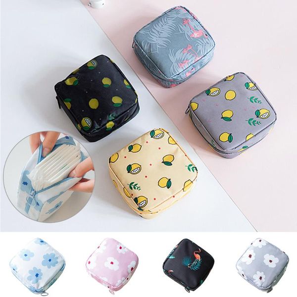 

portable large capacity sanitary napkin storage bag travel cosmetic storage makeup bag jewelry lipstick purse