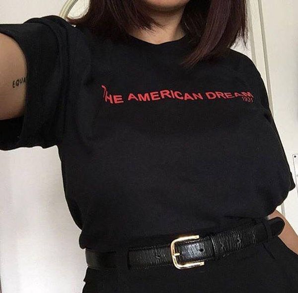 

women clothes women designer tshirts the american dream 1931 t shirt women clothes cotton casual tshirt tumblr graphic tees, White