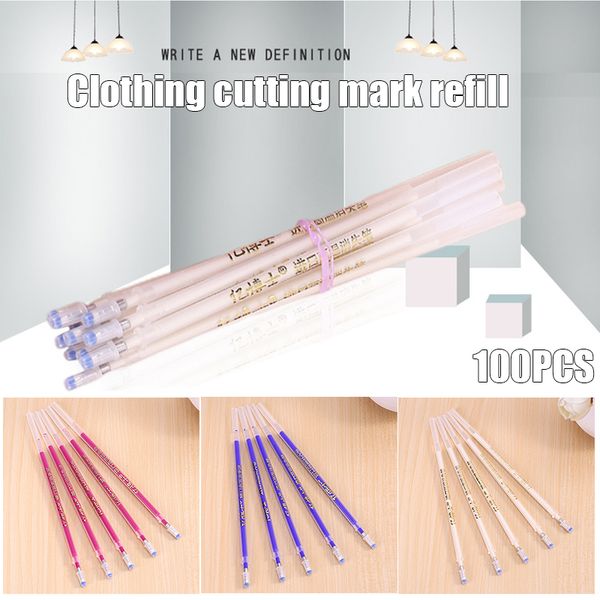 

100pcs heat erasable pen high temperature disappearing fabric marker refills dja88, Black;red