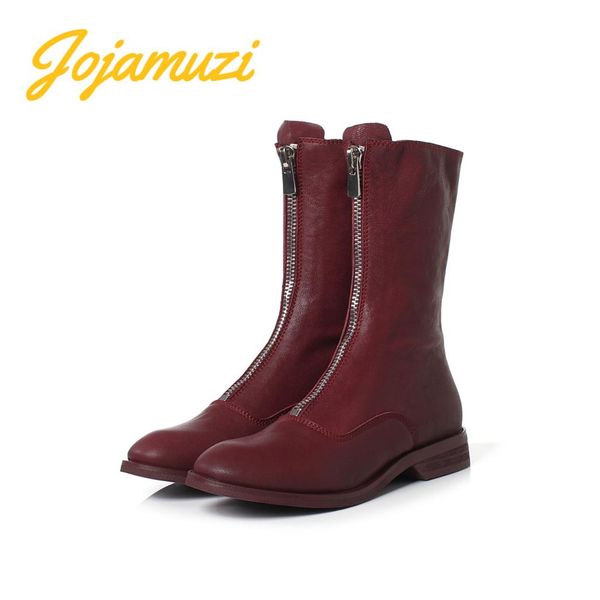 

2019 genuine leather boots women autumn winter boots bling fashion stretch knee high ladies shoes motorcycle, Black