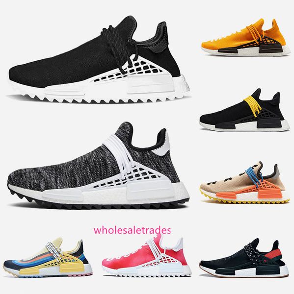 

trainers human race hu pharrell williams men women running shoes nerd black blank canvas homecoming solar pack mother sport sneaker 36-47