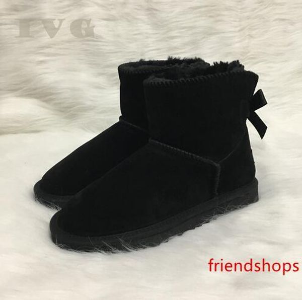 

australia style women winter snow boots 1-bow back waterproof cow suede leather outdoor boots brand ivg size us4-14