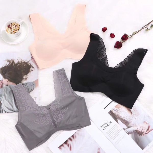 

women sports fitness bra one-piece floral print beauty back casual yoga running bra wire padded no trace sleep bras, White;black