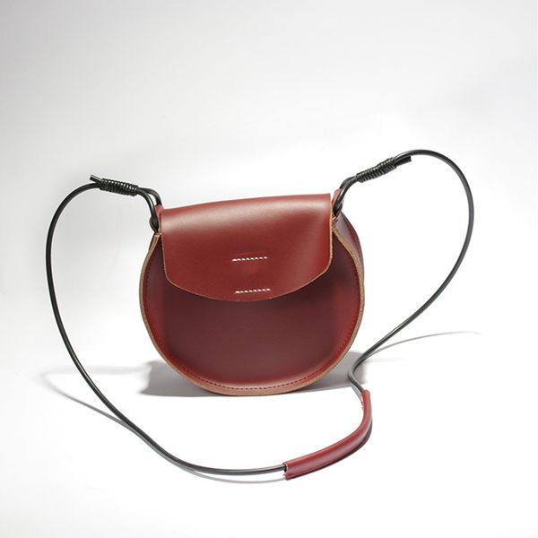 

retro saddle bag cowhide crossbody bags for women solid color genuine leather vintage handbags women bags designer shoulder bag