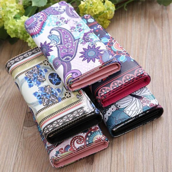 

vintage graffiti printed women pu leather casual long wallet girls mini clutch phone cool multi-color card holder ladies purse, Red;black