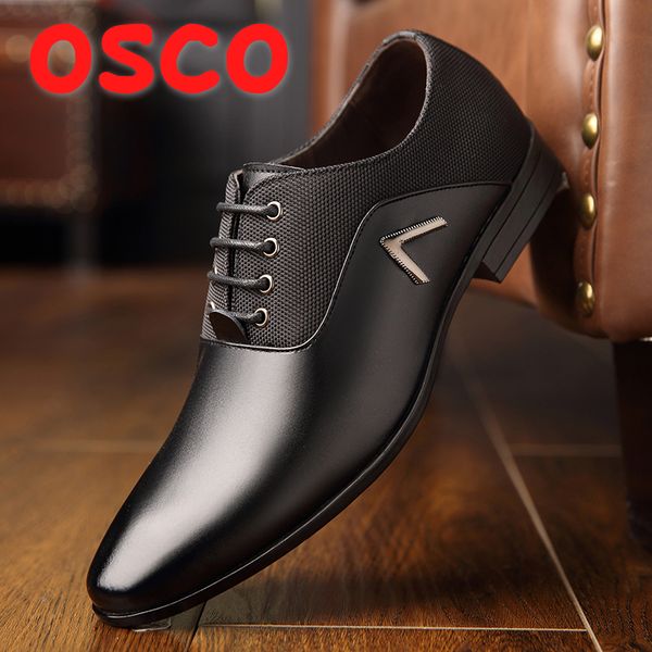 

osco dress formal leather luxury fashion wedding men business casual oxford shoes y200420, Black