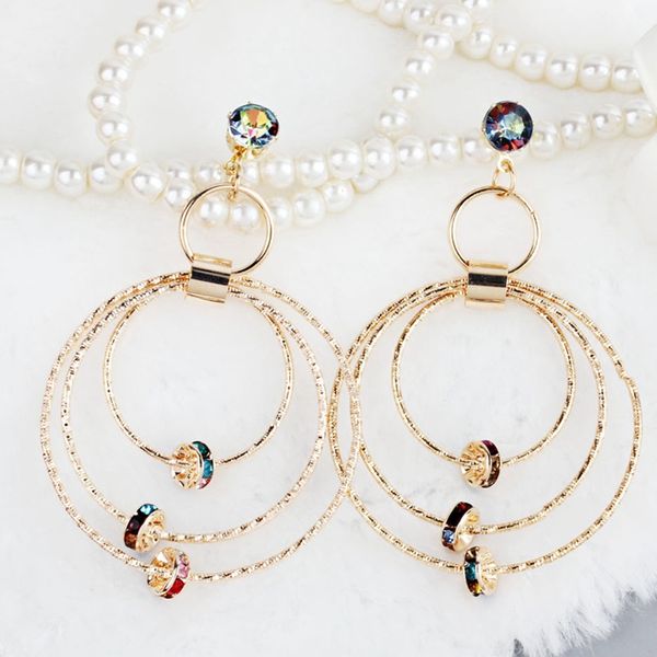 

new boho fashion jewelry accessories bohemia big hollow circle design hoop earring gift for lover's girl, Golden;silver