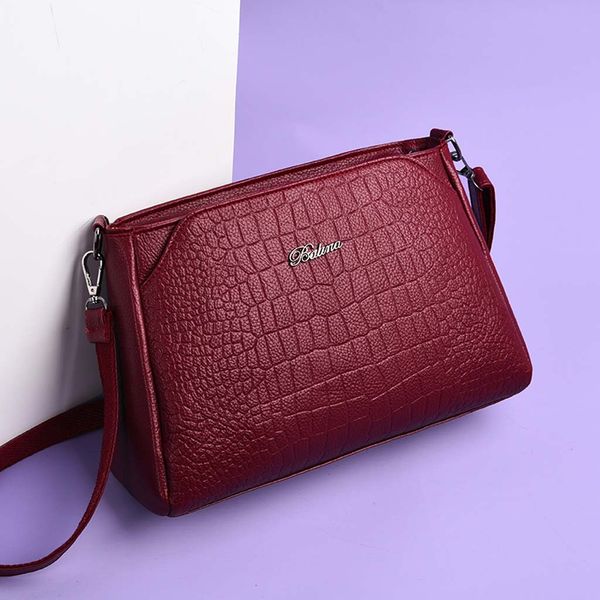 

solid color zipper shoulder bag summer simple style leather clutch bags office women versatile messenger crossbody bag#35