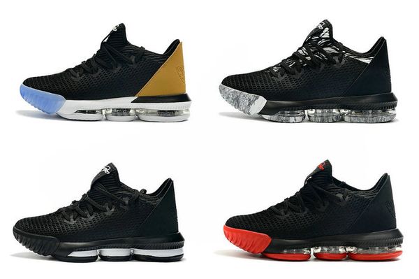 

2019 new lebron xvi 16 low mens athletic shoes casual sneakers james 16 black red / black white mens basketball shoes