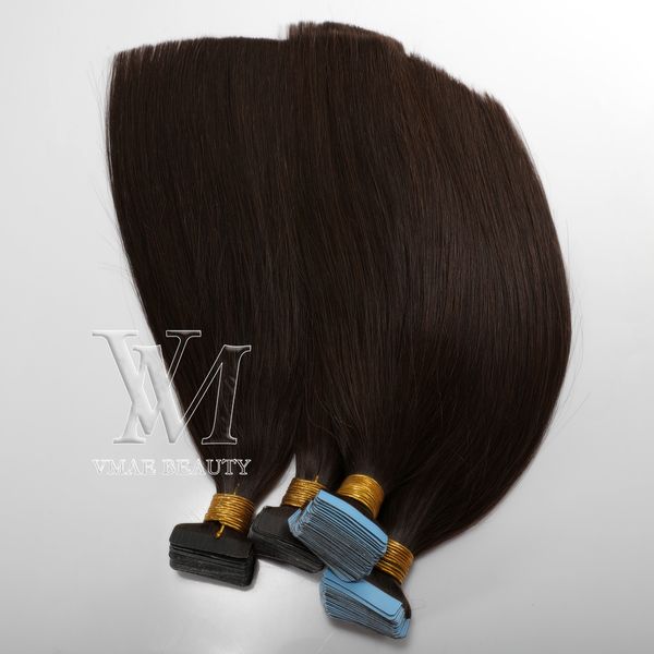 

european vmae natural color multi colors double drawn 12 to 26 inch 100g silky hairpiece virgin human hair extensions tape in, Black