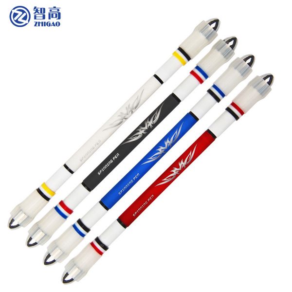 

zhigao pen spinning pen for school supplies ballpoint stationary markers rotate to scroll multi-function blue ink, Blue;orange