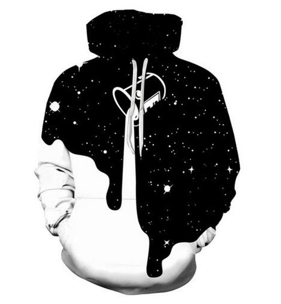 

новая мода хип-хоп толстовка мужчины / женщины 3d повседневная толстовки молоко пространство унисекс harajuku стиль свободные пуловеры толст, Black