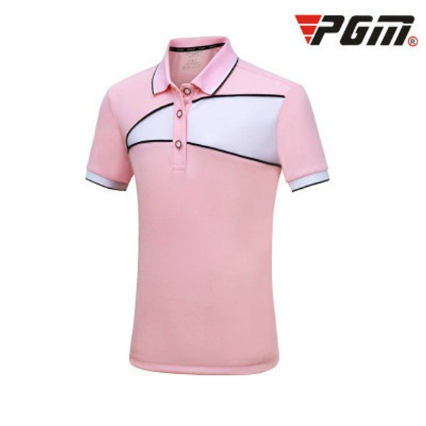 

pgm genuine golf costume children's golf clothing girl's short sleeved t-shirt breathable skirt for girls size m-xxl, Black;blue