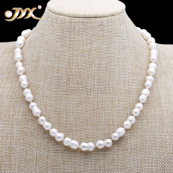 

jyx baroque pearl necklace choker necklace south sea white freshwater pearl sweater chains 16-45, Silver