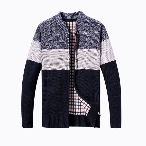 

mens autumn winter sweatercoats mens fashion casual slim striped stand collar zipper sweater coat cotton sweater j684, White;black