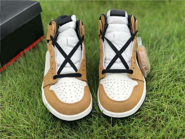 

2019 new 1 high og rookie of the year basketball shoes men 1s brown white black sports sneakers