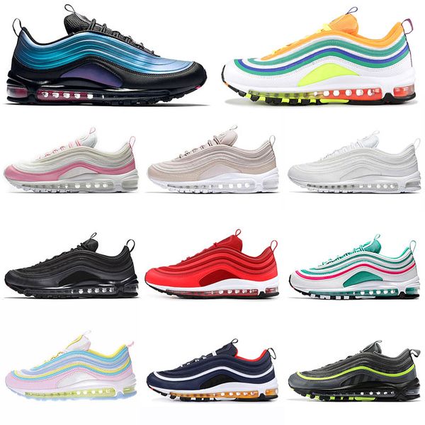 

wholesale 2020 Air Tie Dye QS Running Shoes For Men Women Metallic Gold South Beach PRM Yellow Triple White Sports Sneakers OFF 36-45