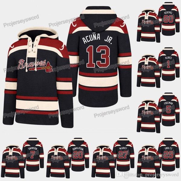 

Atlanta Ronald Acuna Jr. Braves Superior Lacer Hoodie Ozzie Albies Freddie Freeman Dansby Swanson Sean Newcomb Dallas Keuchel Jersey Hoodies