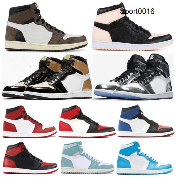 

high og 1 travis scotts crimson tint gold 3 gold toe basketball shoes men 1s unc pass the torch sneakers with box, Black