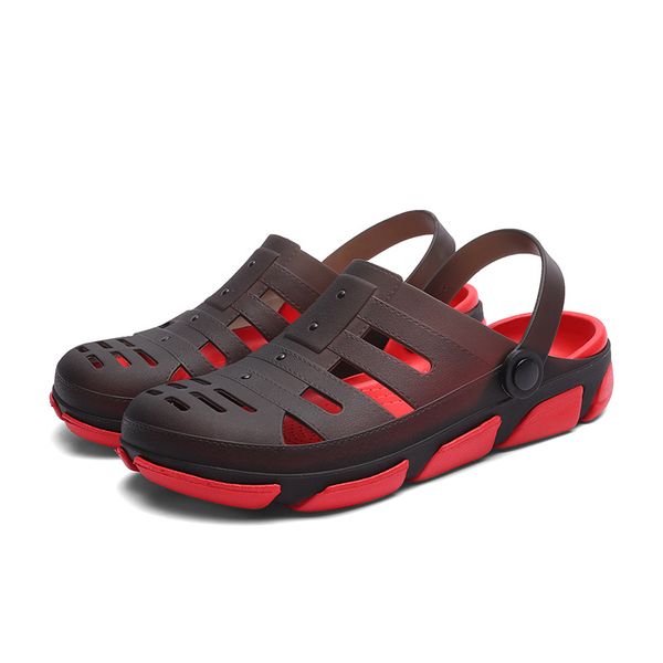 

summer fashion outside hole shoes, sand beach, anti-skid fruit frozen slippers, men's dual-purpose sandals, Black