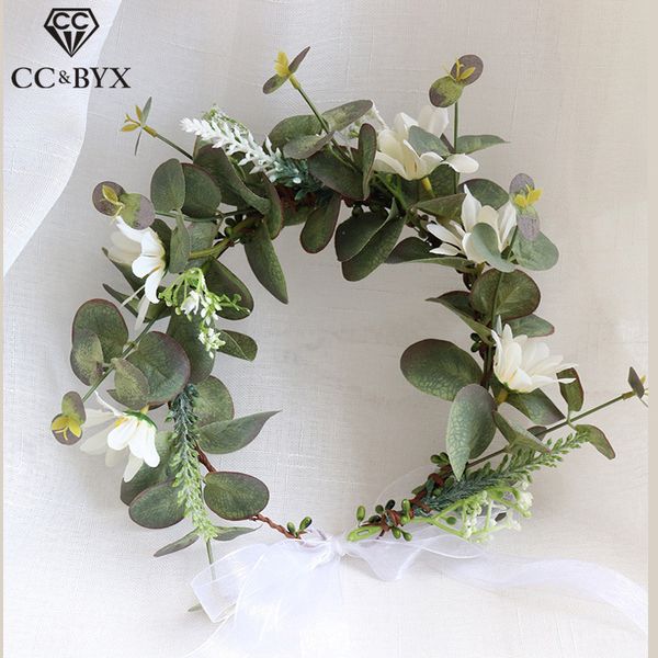 

cc 100% handmade flower crown hairbands forest style engagement wedding hair accessories for bridal bridesmaids girls gift mq049, White;golden