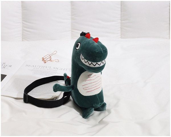 

мультфильм короткие плюшевые сумка девушки crossbody динозавр одиночный мешок плеча 2020 новая мода косой satchel kid подарок на день рожден