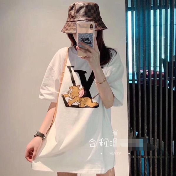 

2020 new korean version of loose cotton loose women's luxury short-sleeved personality designer fashion white t-shirt