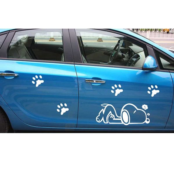 

2pcs/set car dog paw door sideways body scratches stickers