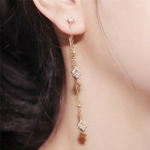 

luxury earrings s925 sterling silver dangle earrings for women fashion woman gift party ing, Golden