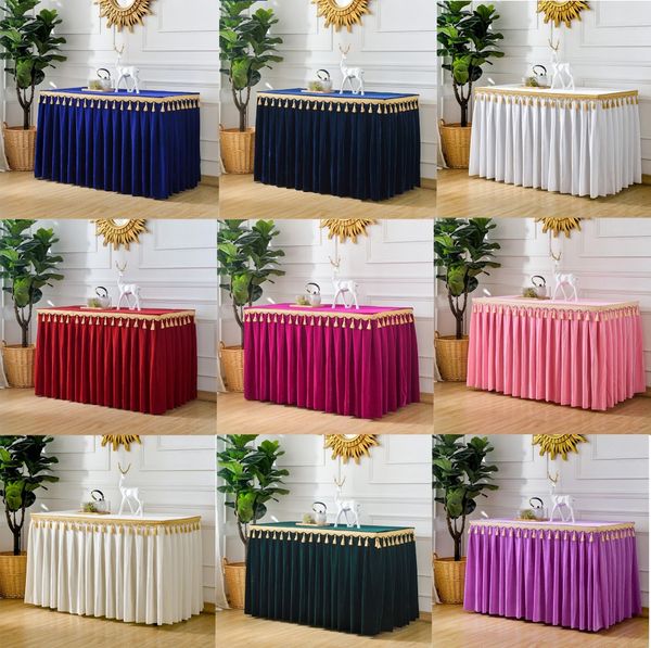 

flannel rectangular tablecloth table skirt soft velvet fabric table skirting for cloth cover decoration