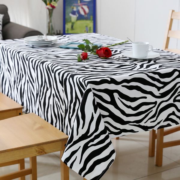

modern fashion table cloth black and white zebra leopard pattern tablecloth desk personality table cloth coffee mat cover