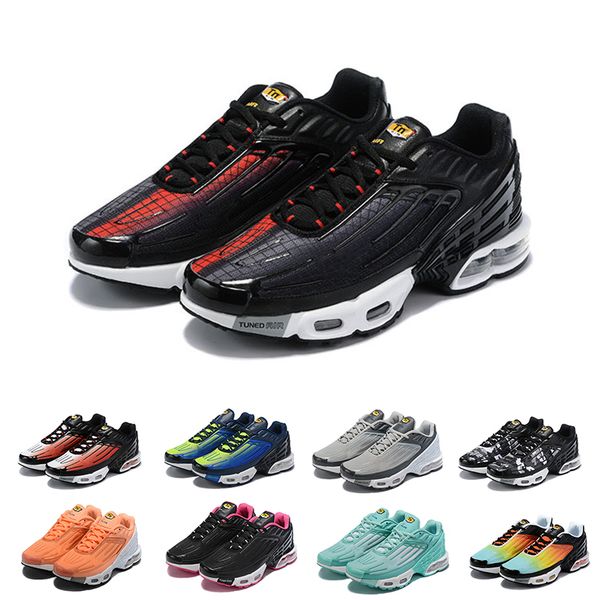 

ale tn plus iii 3 men women desiger tuned air cushion running shoes classic athletic black white sport shock sneakers requin blue spider