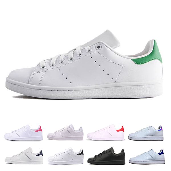 

2019 new classical stan men women sports trainer shoes breathable skateboarding shoes smith casual black white green sneaker eur 36-44, White;red