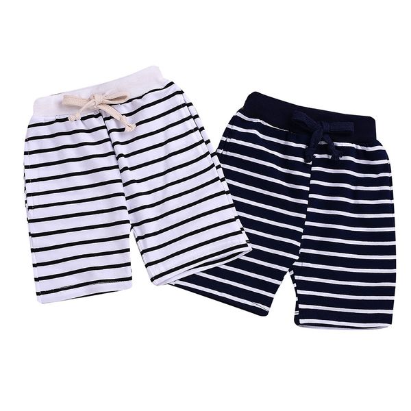 

2019 summer baby fashion clothes short pants for girl boys comfort striped print lace-up shorts elastic waist pants clothes, Black