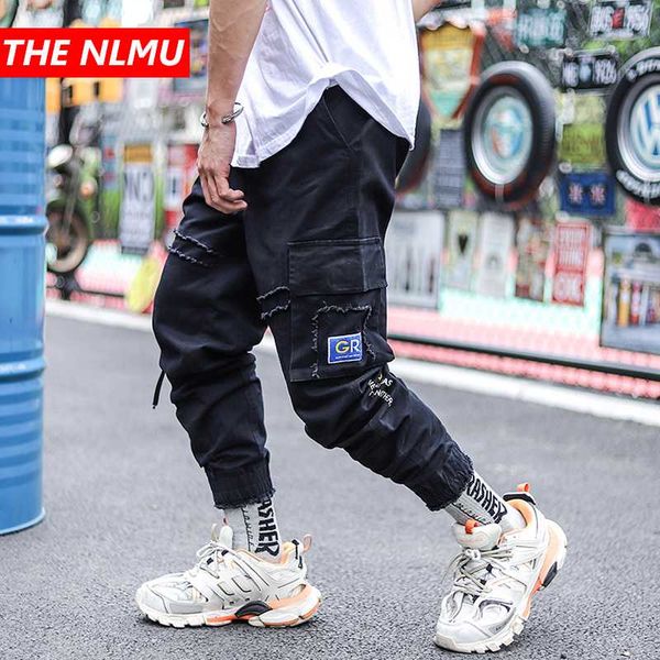 

hip hip black patchwork cargo pants men tactical joggers pant 22020 spring casual streetwear trousers elastic waist wg944
