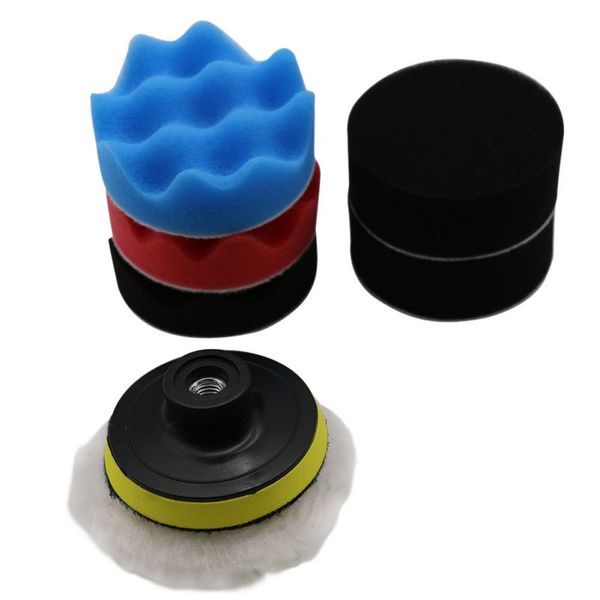 

7pcs 8cm car polishing buffing pad set car removes scratches for auto polishing wheel kit buffer with drill adapter
