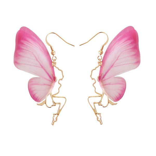 

the new wings of butterfly wings earrings temperament butterfly fairy ear hook earrings dream jewelry earring, Silver